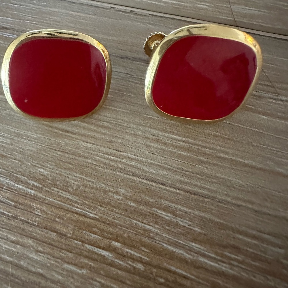 Napier Signed Enamel Earrings